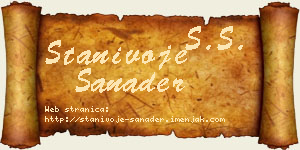 Stanivoje Sanader vizit kartica